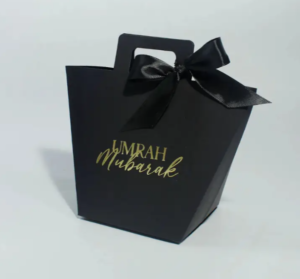 Umrah-mubarak doosje met satijnen strik (per 4)