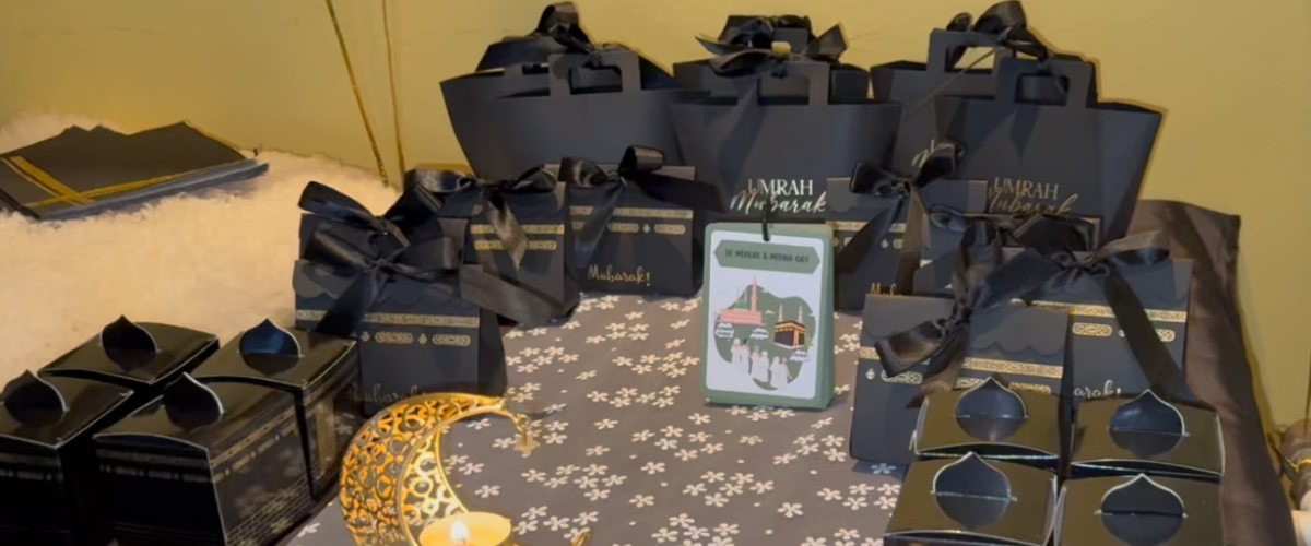 Mubarak dadeldoosje met Kaaba-print (per 4)